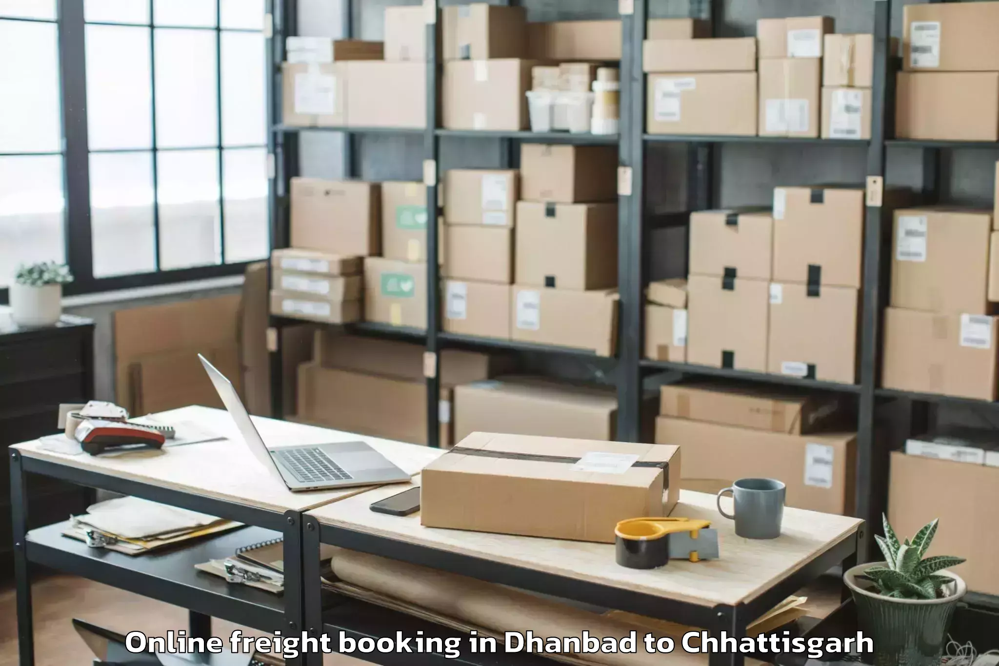 Efficient Dhanbad to Pharasgaon Online Freight Booking